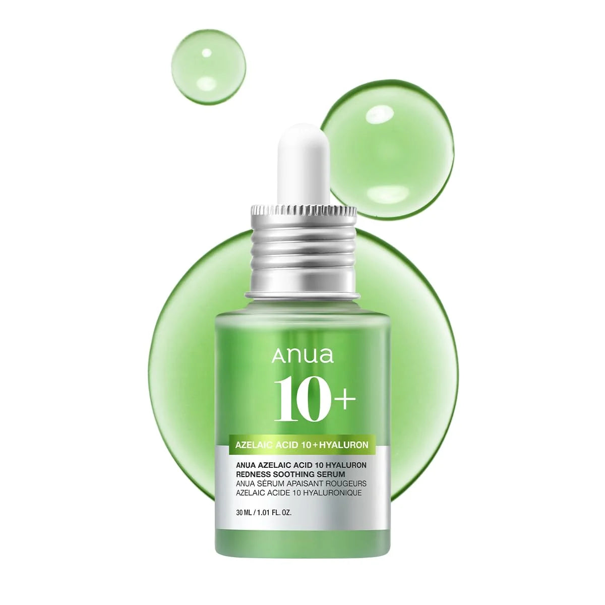Anua Azelaic Acid 10% & Hyaluronic Acid Serum for Sensitive Skin - Targeted Spot Treatment, Natural Color, Vegan Formula (30ml / 1.01 fl oz)